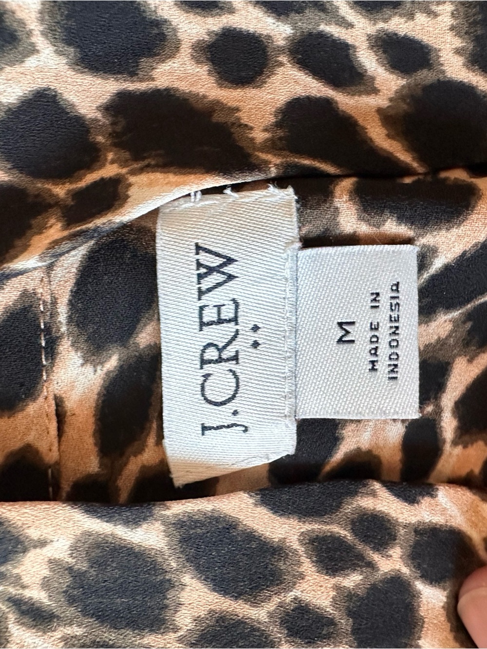 J. Crew Leopard Tie-Neck Blouse - Black & Tan - Picture 5 of 5